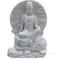 Life size white marble sitting buddha statue
